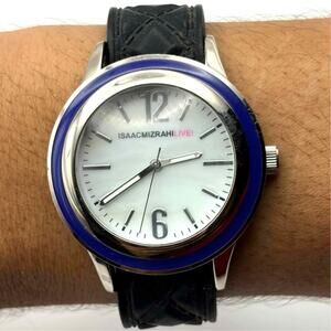 Silver & Blue Issac Mizrahi Watch